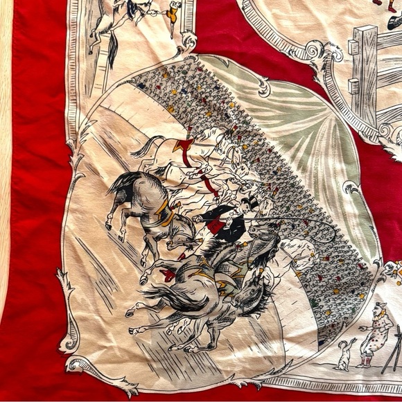 BANANA REPUBLIC Vintage Circus Print Silk Scarf – Made in Japan – 34”x34” - Picture 5 of 11